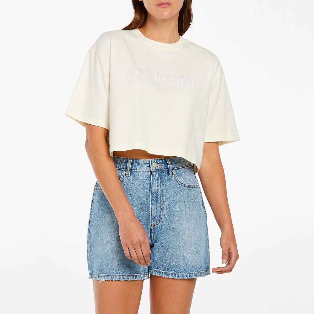 white baggy crop top